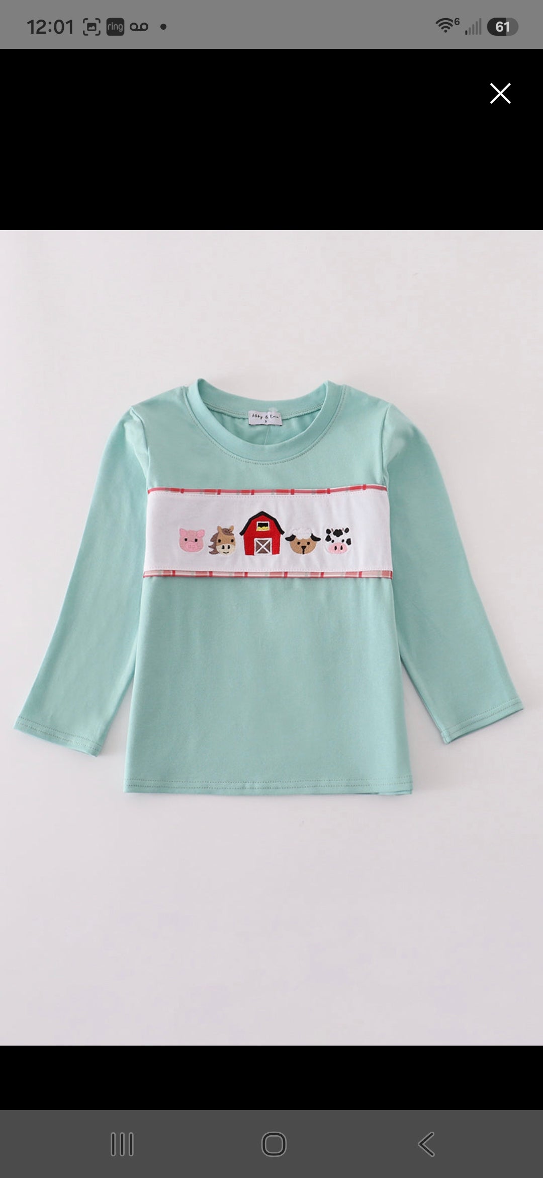 Farm Animal Lgt Green Shirt long sleeve