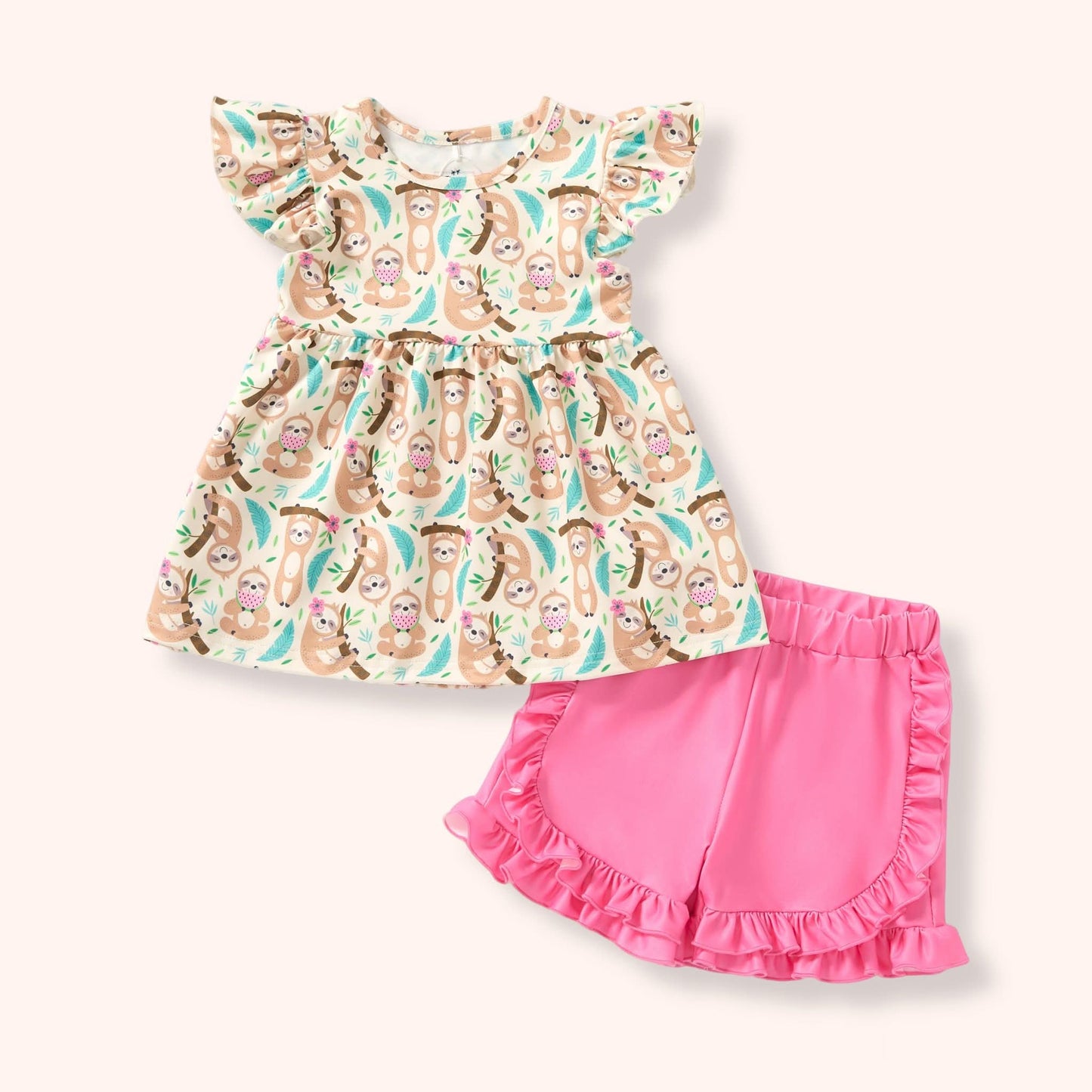 Summer Sloths Shorts Set