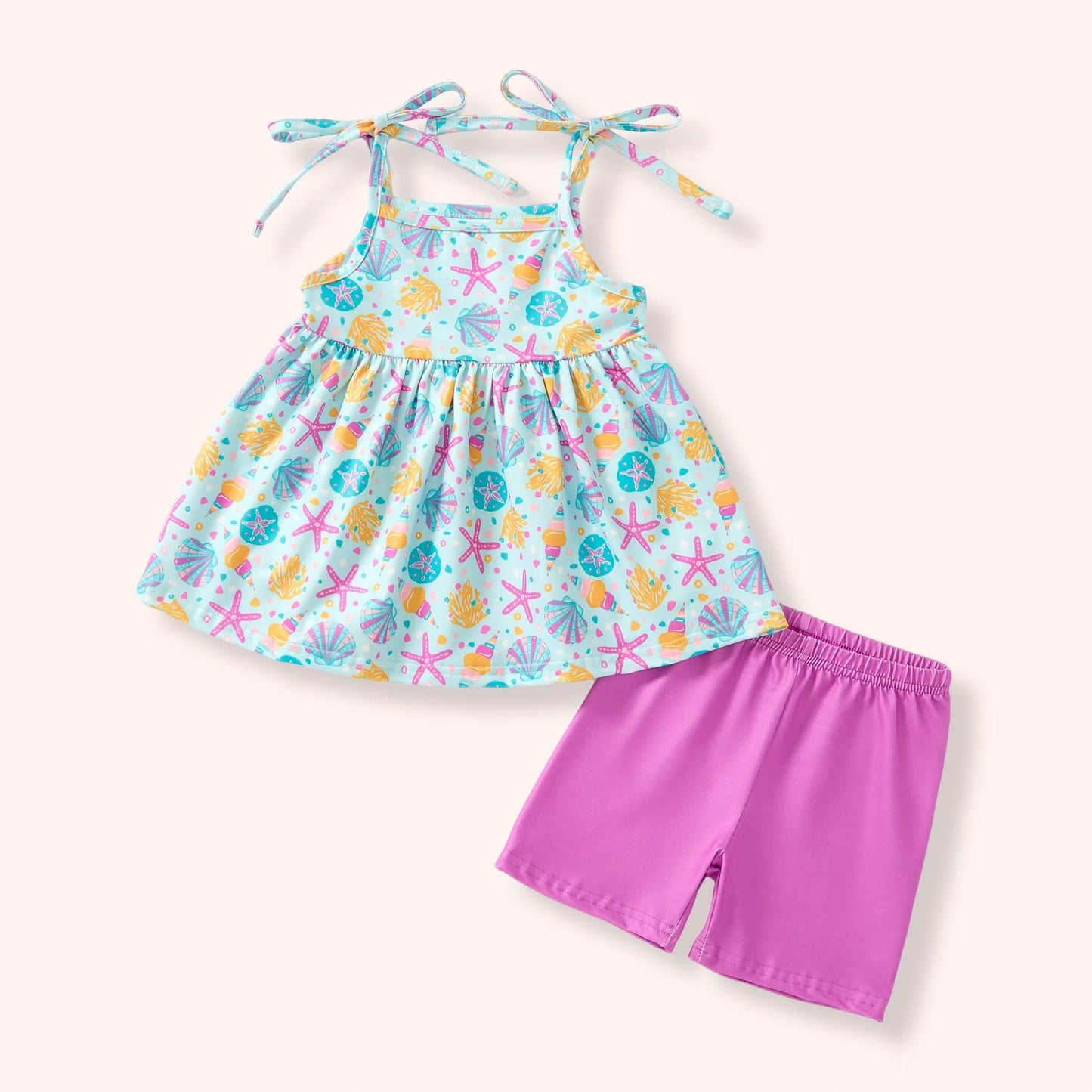 Neon Tide Shorts Set
