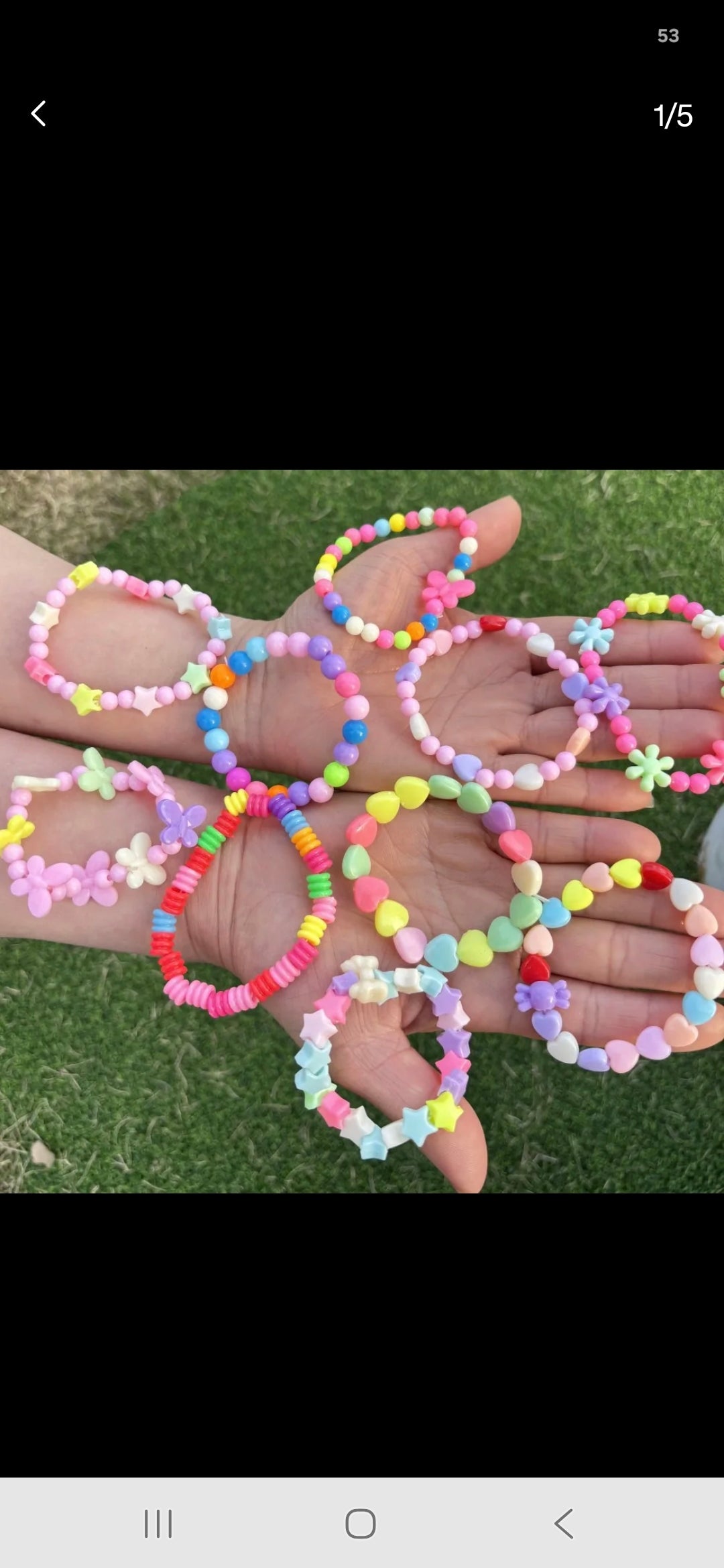 Plastic beaded bracelets