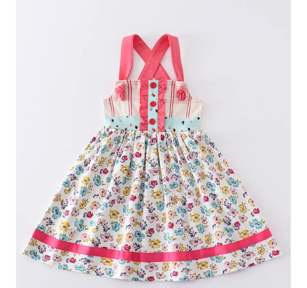 Floral Pink Strap Dress