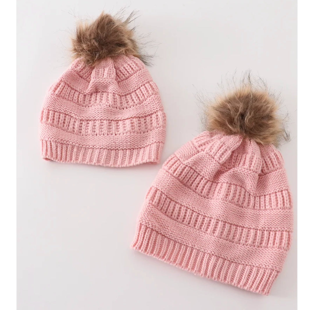 Pompom Cable Beanie Hat Adult