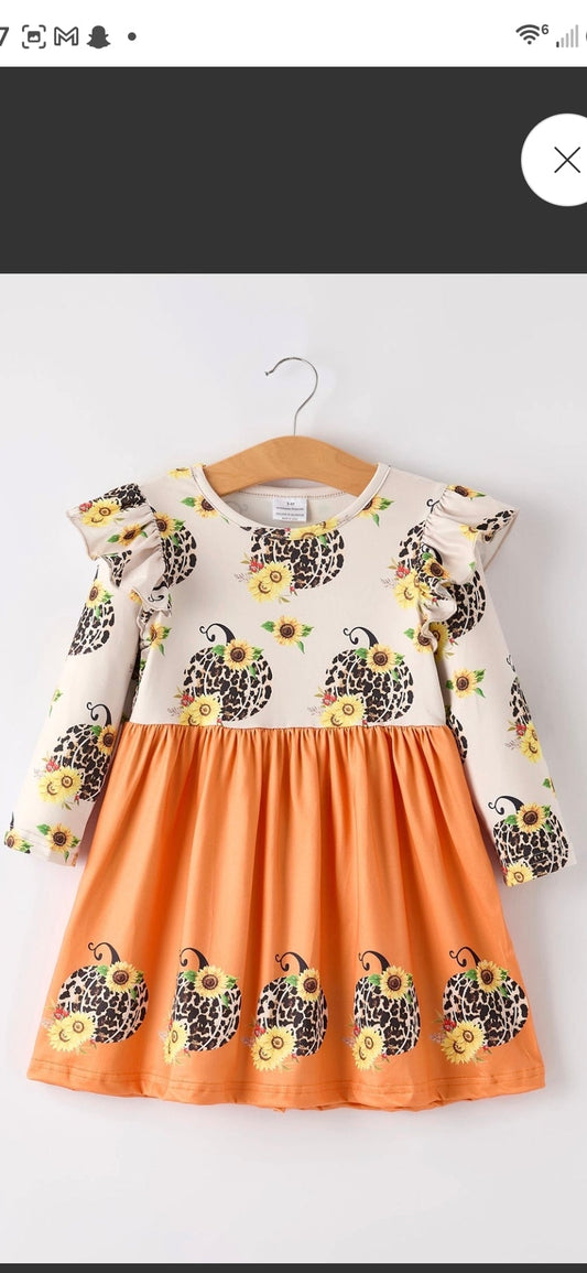 Pumpkin leopard Dress