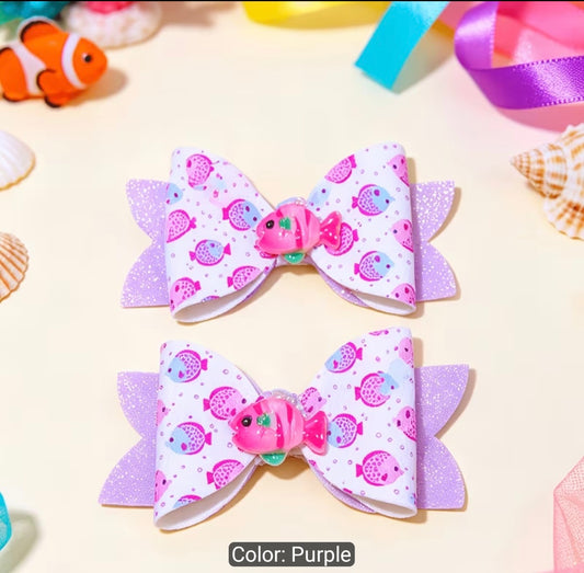 Purple Fish Hairbows