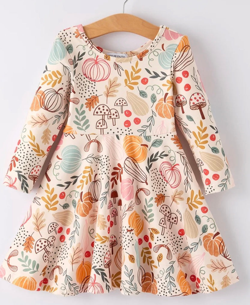 Thanksgiving Pumpkin Leaf Dress
