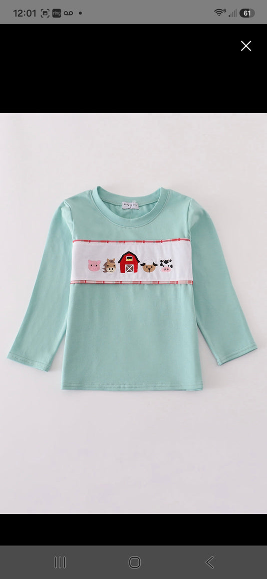 Farm Animal Lgt Green Shirt long sleeve