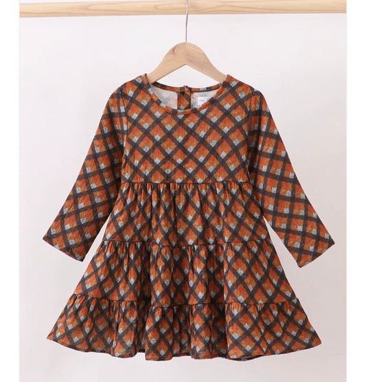 Brown Plaid Dress