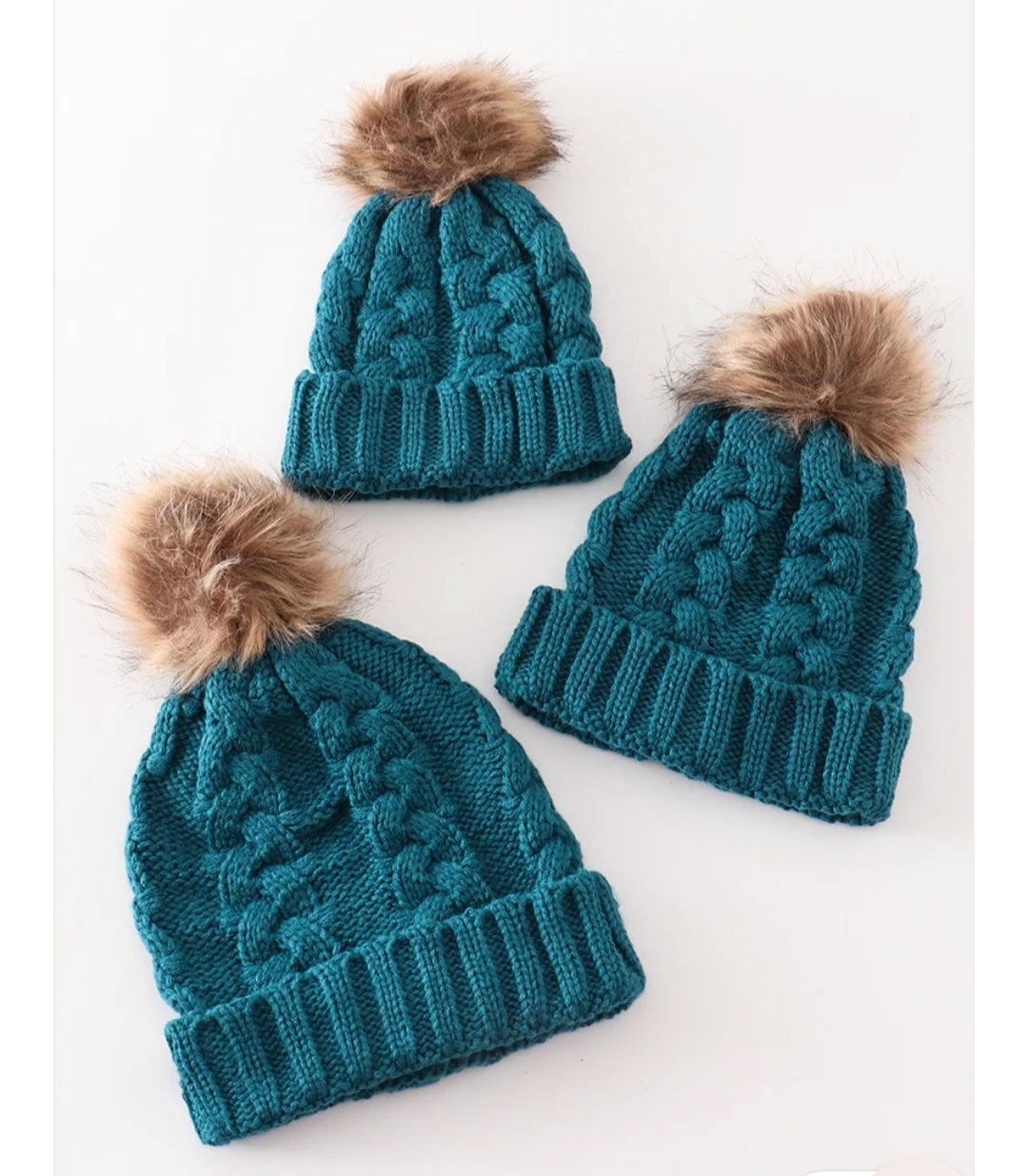Pompom Cable Beanie Hat Adult