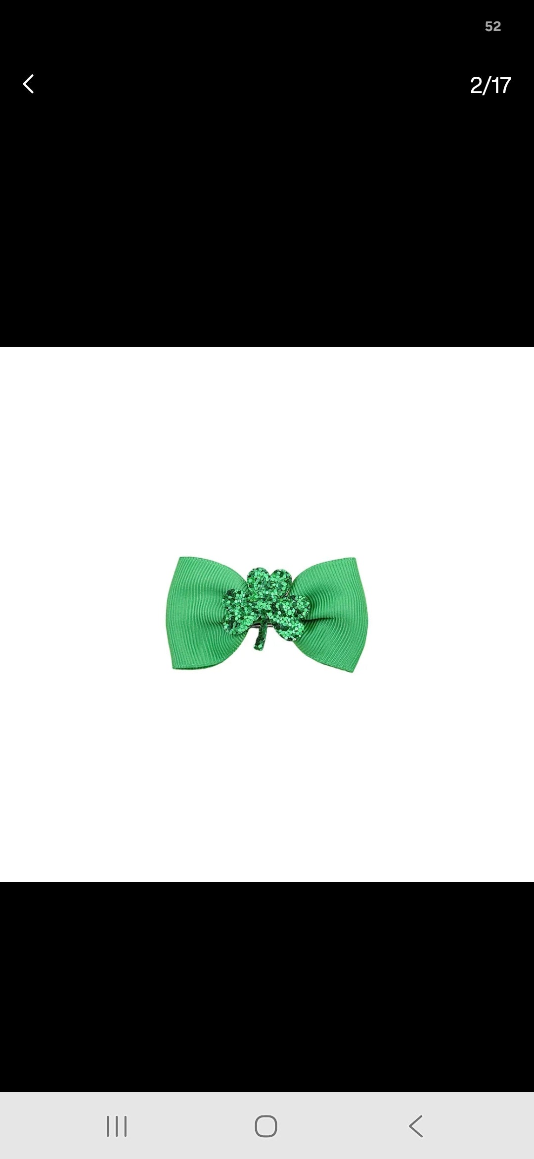 ST. Patrick's Day Hairbow green w green shamrock