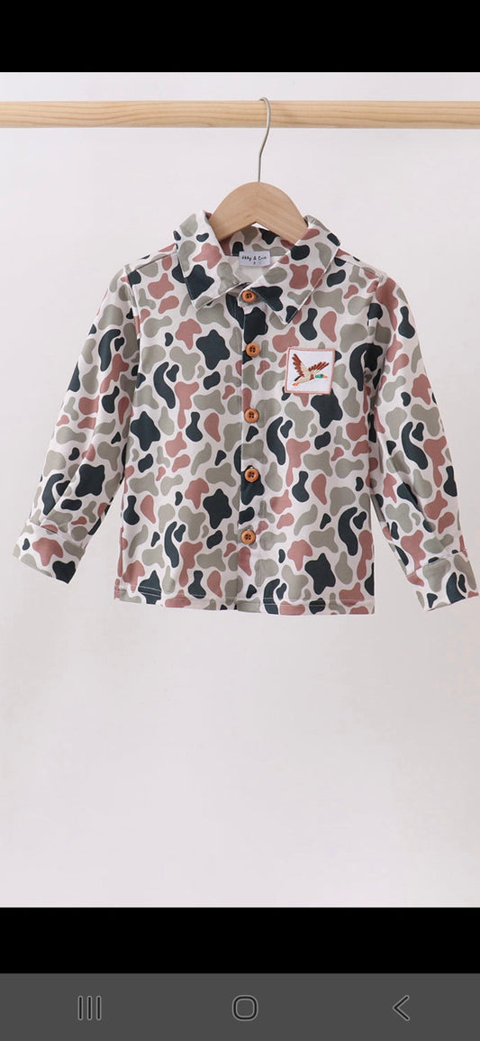 Camo Duck Boys Button down Shirt