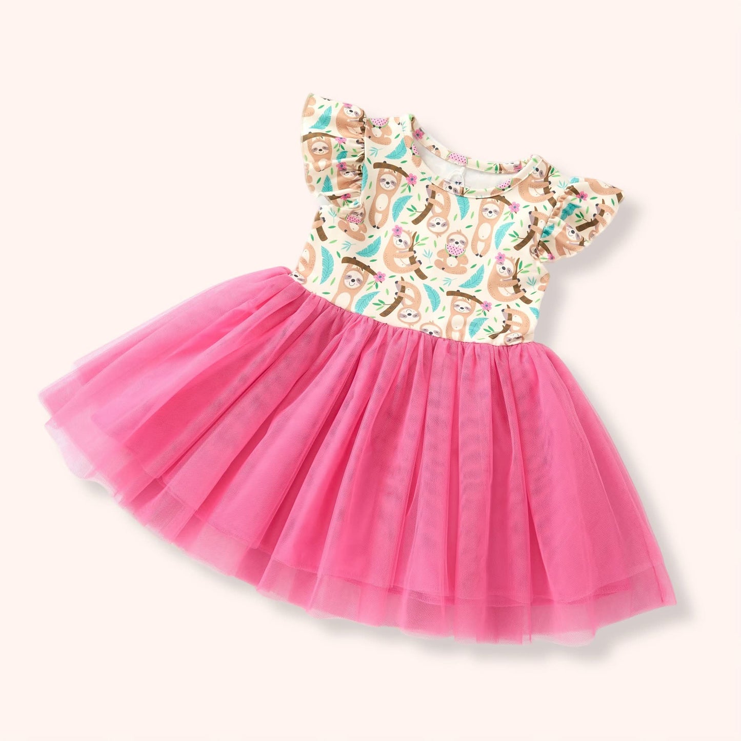 Summer Sloths Tulle Dress