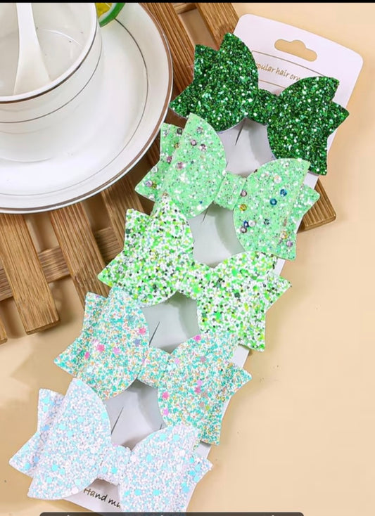 ST. Patrick's Day Green Hairbows